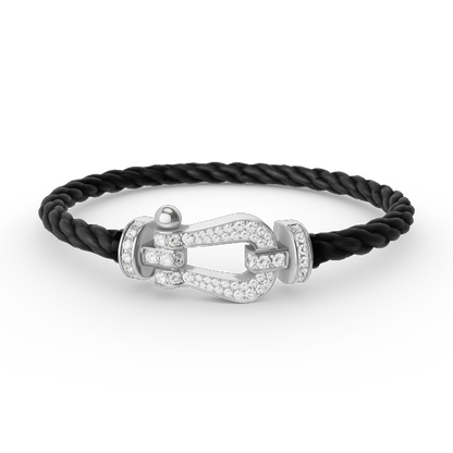 Mysitc FORCE LARGE HORSESHOE FULL DIAMOND BRACELET SILVER