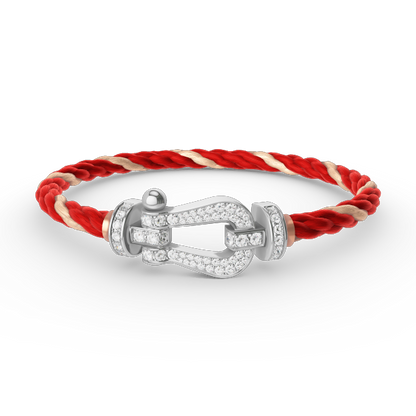 Mysitc FORCE LARGE HORSESHOE FULL DIAMOND BRACELET SILVER