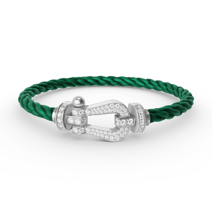 Mysitc FORCE LARGE HORSESHOE FULL DIAMOND BRACELET SILVER